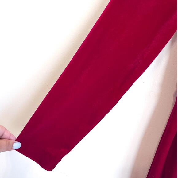 Antonio Melanie Miranda Velvet Womens Jumpsuit Size 6 Red Wide Leg Holiday Party - Picture 5 of 11